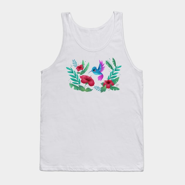 Hummingbird Illustration Tank Top by belizabethg